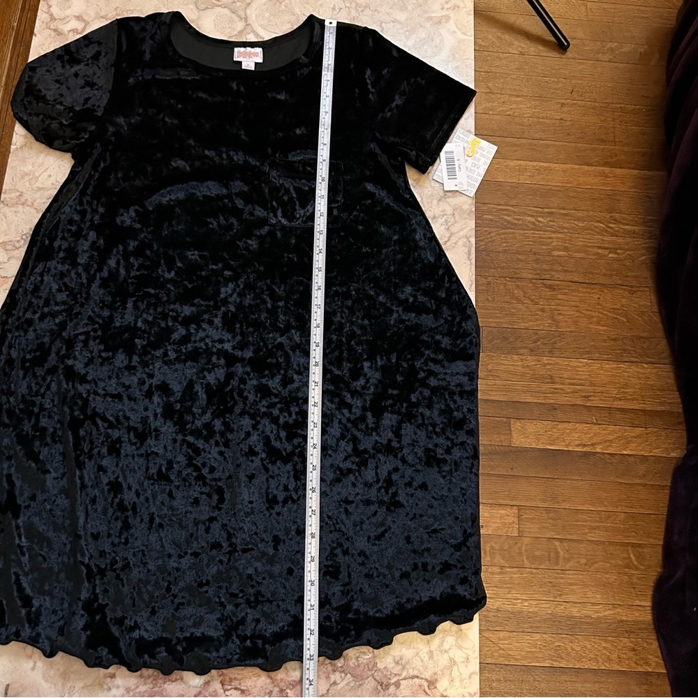 NWT LuLaRoe Women’s Small Black Crushed Velvet Dress - Picture 11 of 12